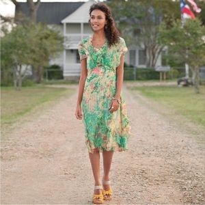Sundance Elysian Garden silk ruffle dress